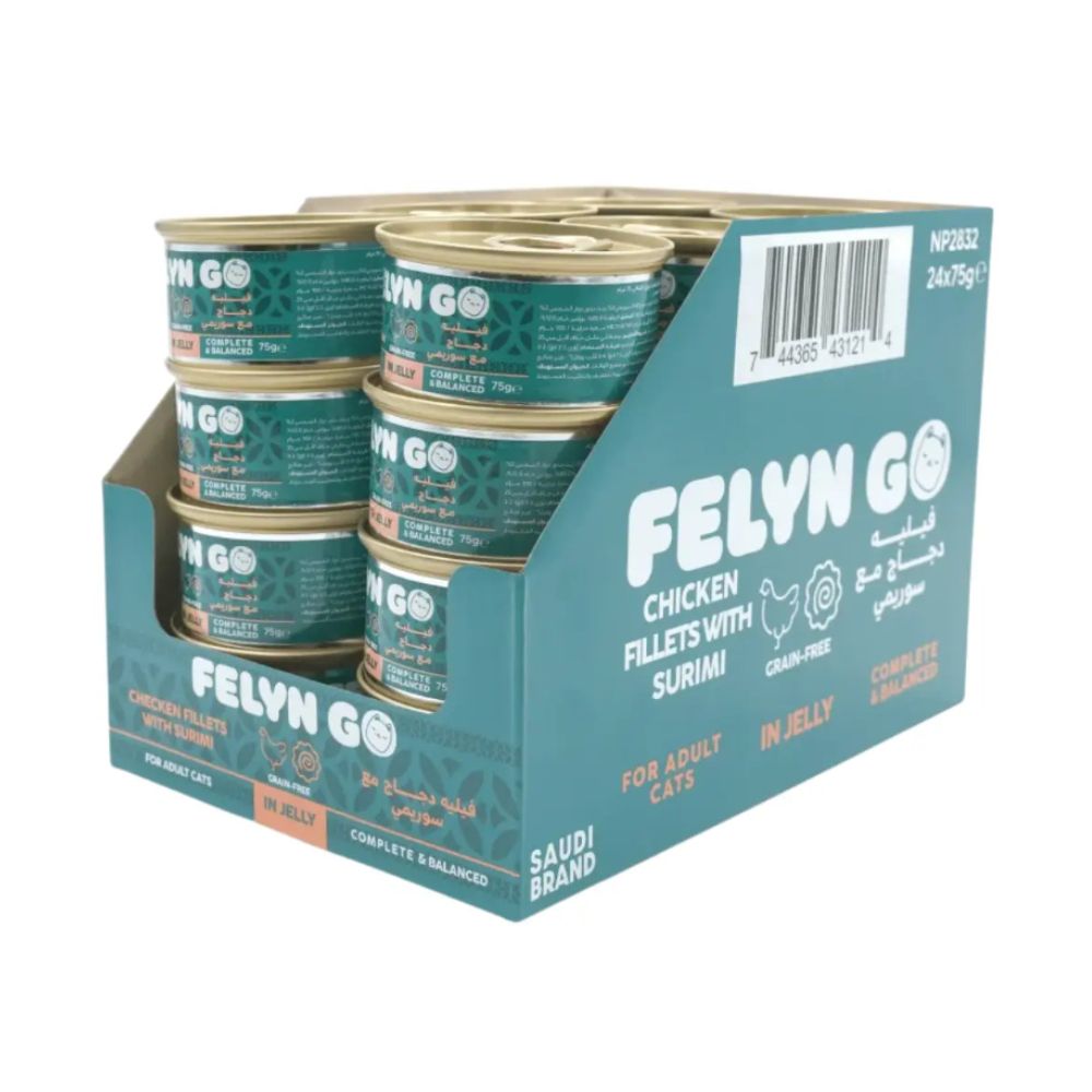 Felyn Go Cat Wet Food Chicken Fillets with Surimi in Jelly 75g