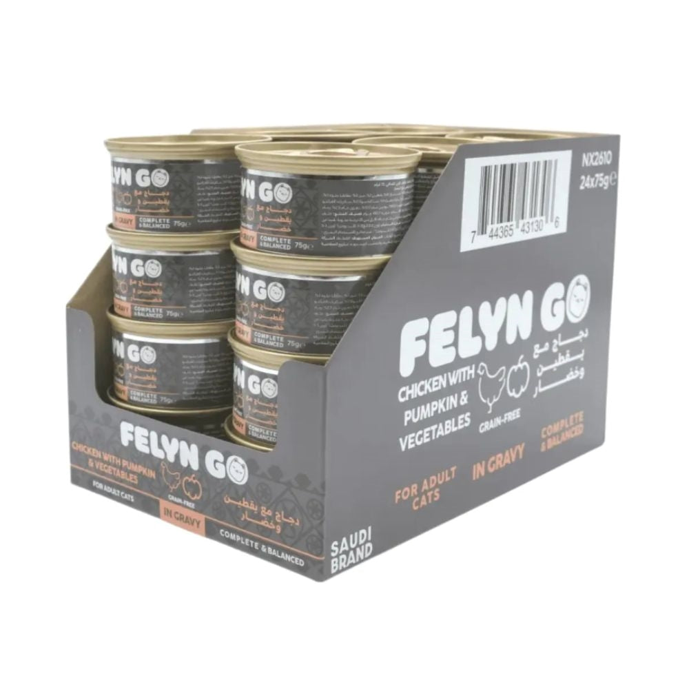 Felyn Go Cat Wet Food Chicken with Pumpkin & Vegetables in Gravy 75g
