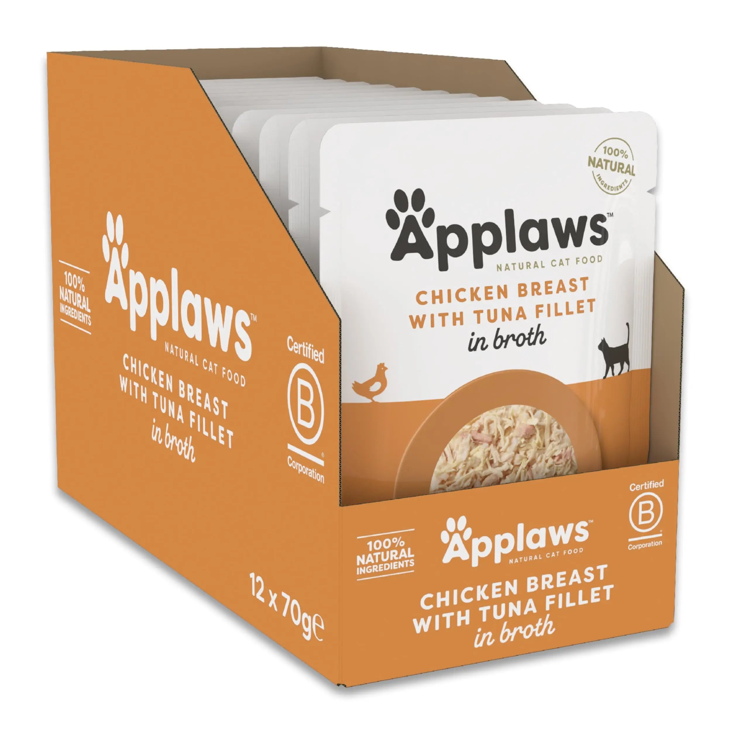 Applaws Cat Wet Food Pouch Chicken with Tuna in Broth 70g Applaws