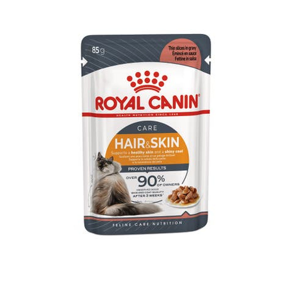 Royal Canin Hair & Skin Care Cat Wet Food in Gravy 12 x 85g