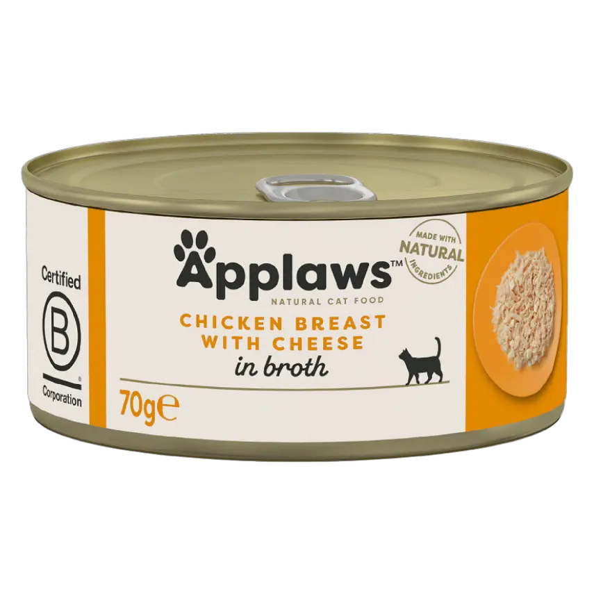 5060122490054, Applaws Cat Wet Food Chicken & Cheese Broth 70g, 1