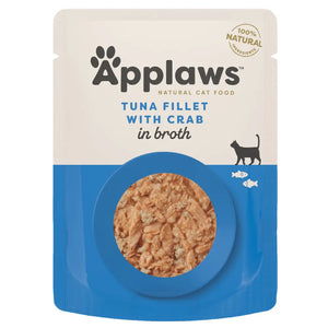 5060708563196, Applaws Cat Wet Food Pouch Tuna with Crab in Broth 70g, 1