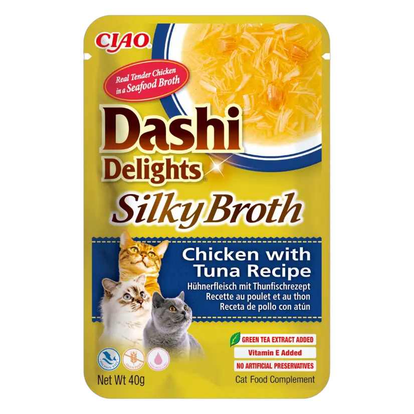 810100852474, INABA Cat Wet Food Dashi Delight Silky Broth Chicken with Tuna 40g, 1