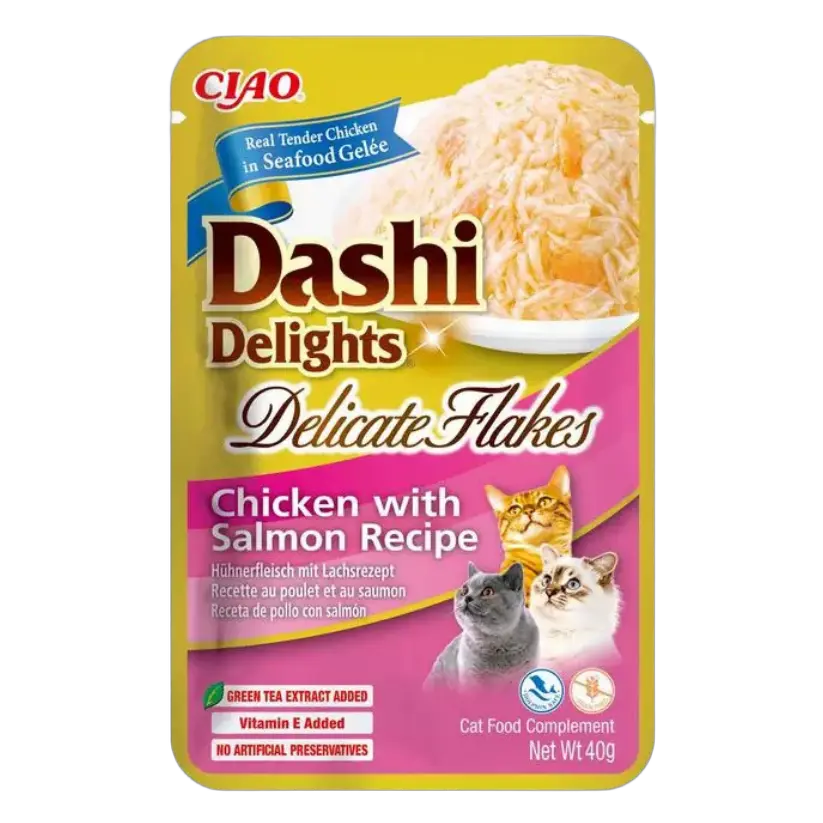810100852863, INABA Cat Wet Food Dashi Delight Delicate Flakes Chicken with Salmon 40g, 1