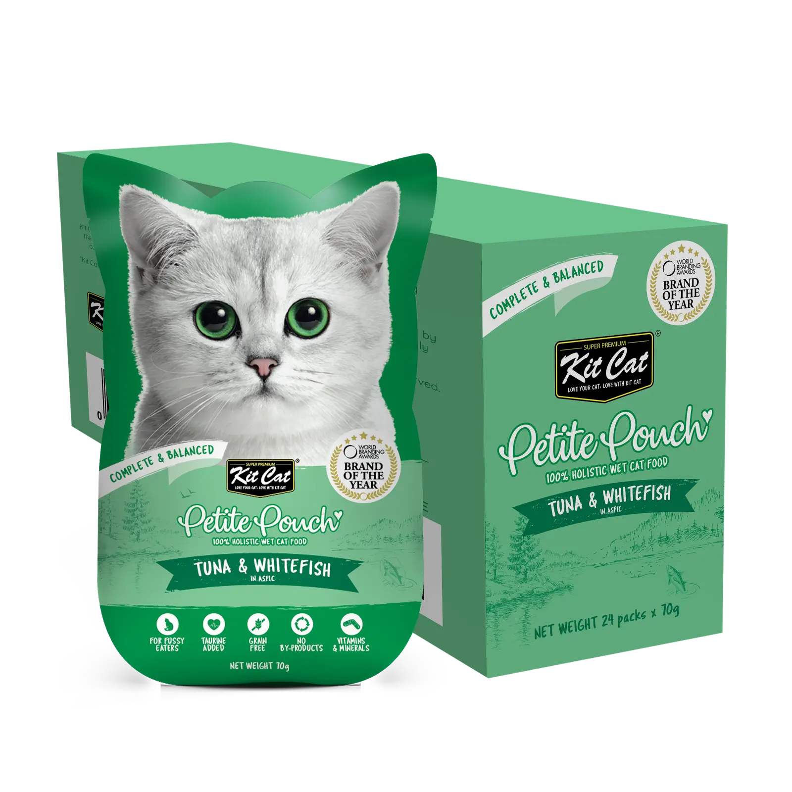Kit Cat Complete Wet Food Petite Pouch Tuna & Whitefish 70g Kit Cat