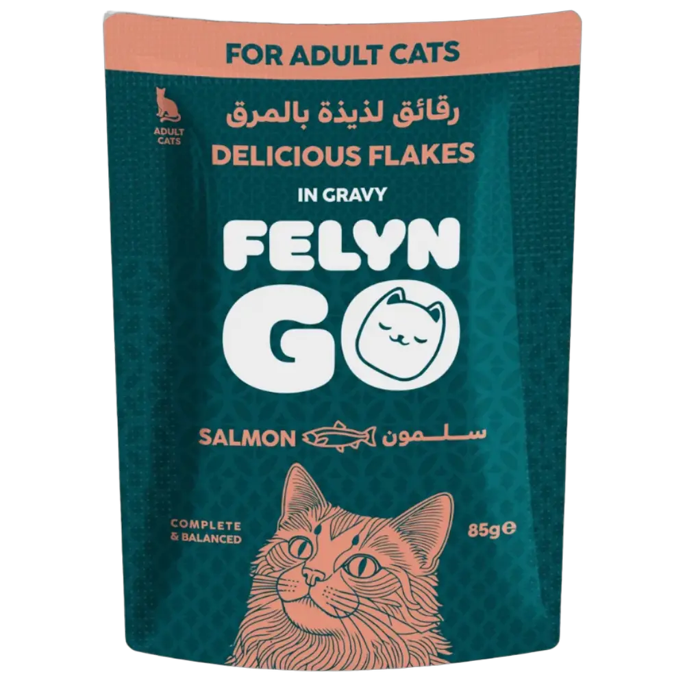 6281001157779, Felyn Go Cat Wet Food Chunks in Gravy Salmon Pouch 85g, 1