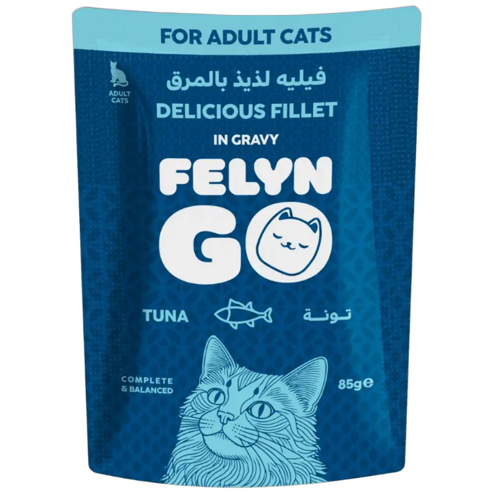 6281001157786, Felyn Go Cat Wet Food Chunks in Gravy Tuna Pouch 85g, 1