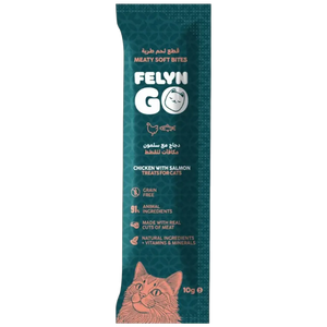 6281001157816, Felyn Go Cat Treats Soft Bites Chicken Salmon Pouch 10g, 1