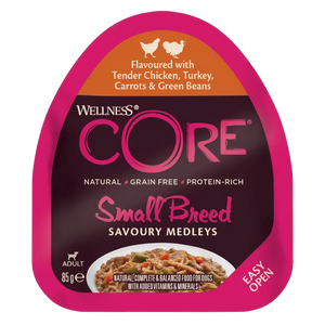 076344114543, Wellness Core Dog Wet Food Chicken Turkey Adult Small Breed 85g, 1
