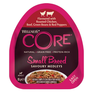 076344114550, Wellness Core Dog Wet Food Chicken Beef Small Breed Adult 85g, 1
