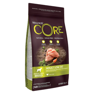 076344107514, Wellness Core Dog Dry Food Low Fat Turkey Medium Large Breed Adult, 1