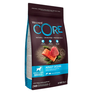 076344107507, Wellness Core Dog Dry Food Salmon Tuna Adult Medium Large Breed, 1