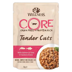 076344116639, Wellness Core Cat Wet Food Tender Cuts Tuna Salmon in Gravy 85g, 1