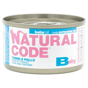 8033837554011, Natural Code Kitten Wet Food Tuna & Chicken Baby Cans 85g, 1