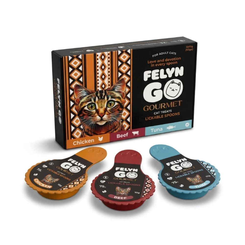 Felyn Go Gourmet Cat Treat Lickable Spoons Chicken & Beef & Tuna