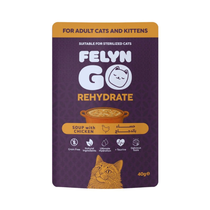 Felyn Go Rehydrate Cat Soup with Chicken 40g Bundle – 48 × 40g