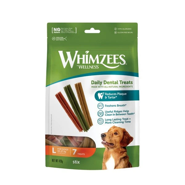 Whimzees Dog Toothbrush Dental Treats Large Dogs - 7 PCS