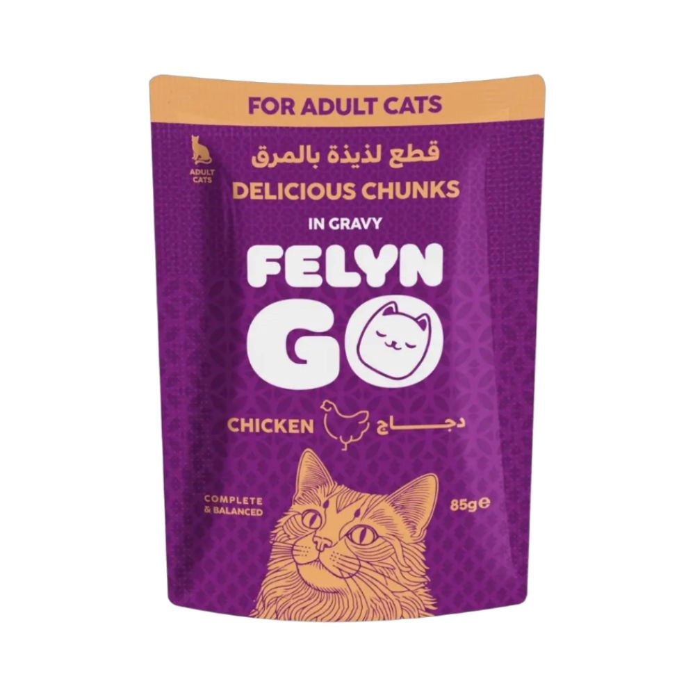 Felyn Go Cat Wet Food Chunks in Gravy Chicken Pouch 85g