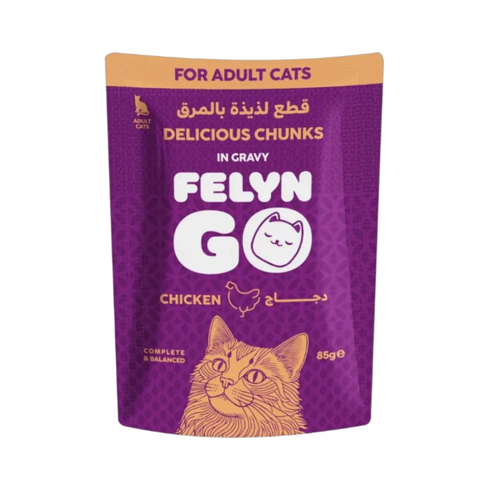 Felyn Go Cat Wet Food Chunks in Gravy Chicken Pouch 85g