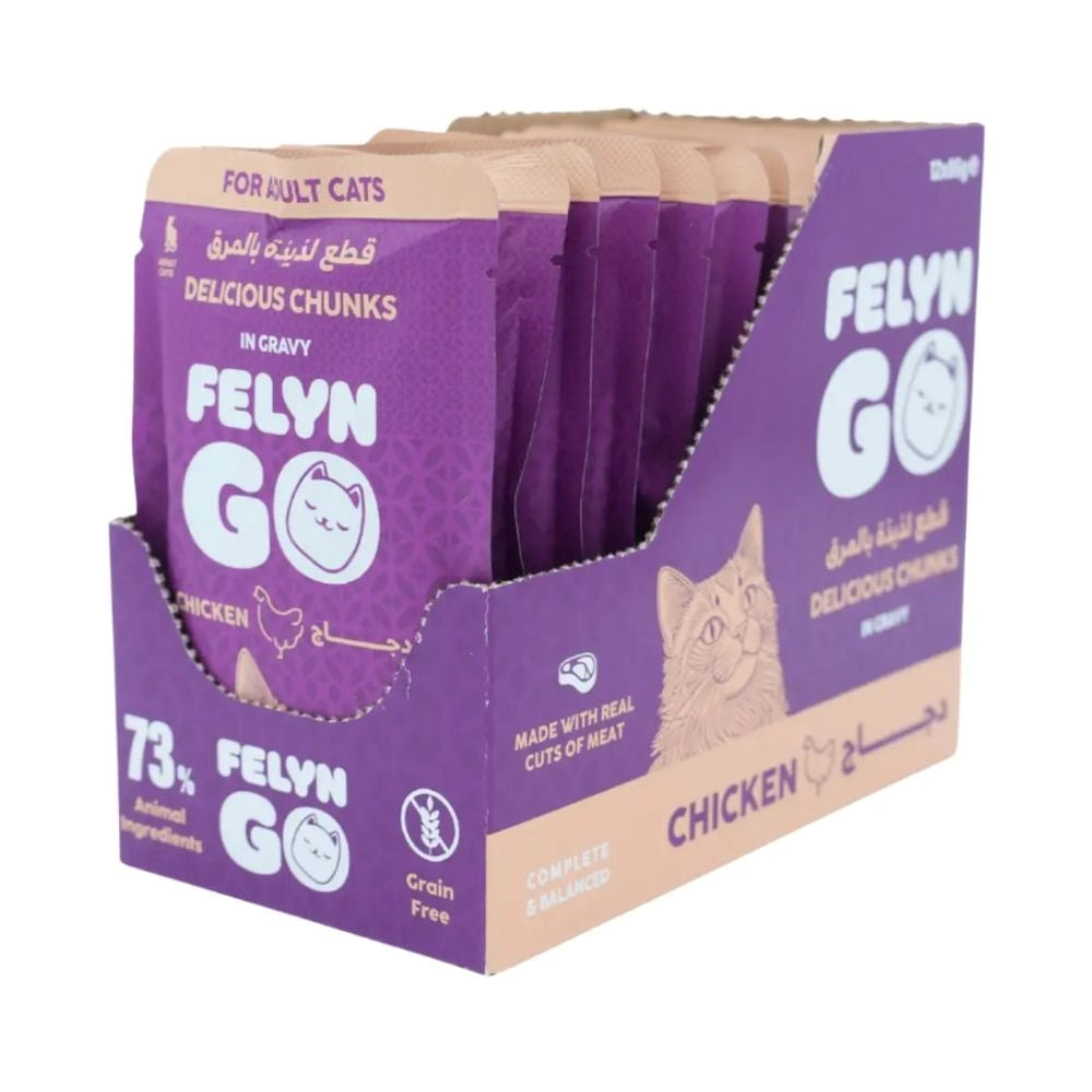 Felyn Go Cat Wet Food Chunks in Gravy Chicken Pouch 85g