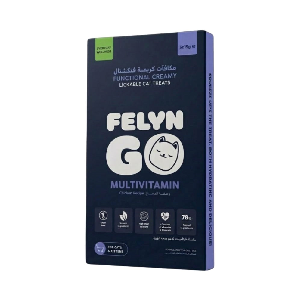 Felyn Go Functional Cat Creamy Treats Multivitamin Chicken 5x15g