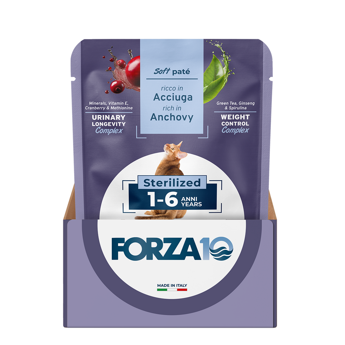 Forza10 Botanicat Sterilized Cat Wet Food Anchovy Pate Pouch