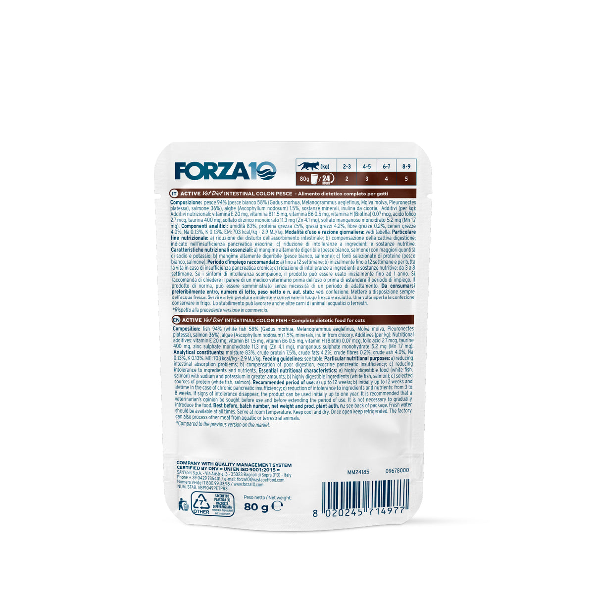 Forza10 Active Cat Wet Food Intestinal Colon Fish Pouch