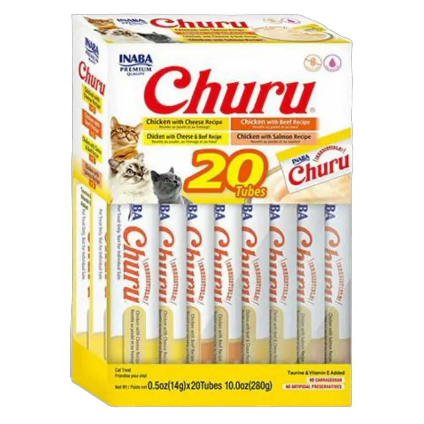 850030015501, INABA Churu Cat Lickable Treats Chicken & Beef Variety 20 x 14g, 1