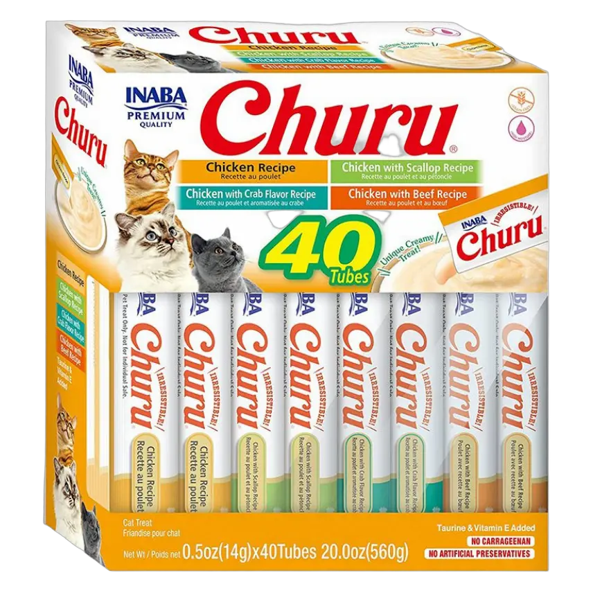 850030015532, INABA Churu Cat Lickable Treats Chicken Variety 40 x 14g, 1