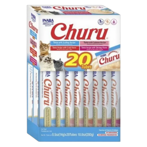 850030015471, INABA Churu Cat Liackable Treat Tuna Seafood Variety 20 x 14g, 1