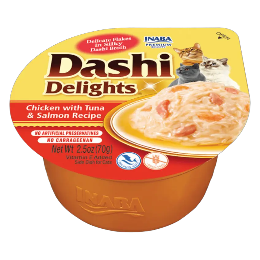810100850838, INABA Cat Wet Food Dashi Delight Cups Chicken with Tuna & Salmon 70g, 1