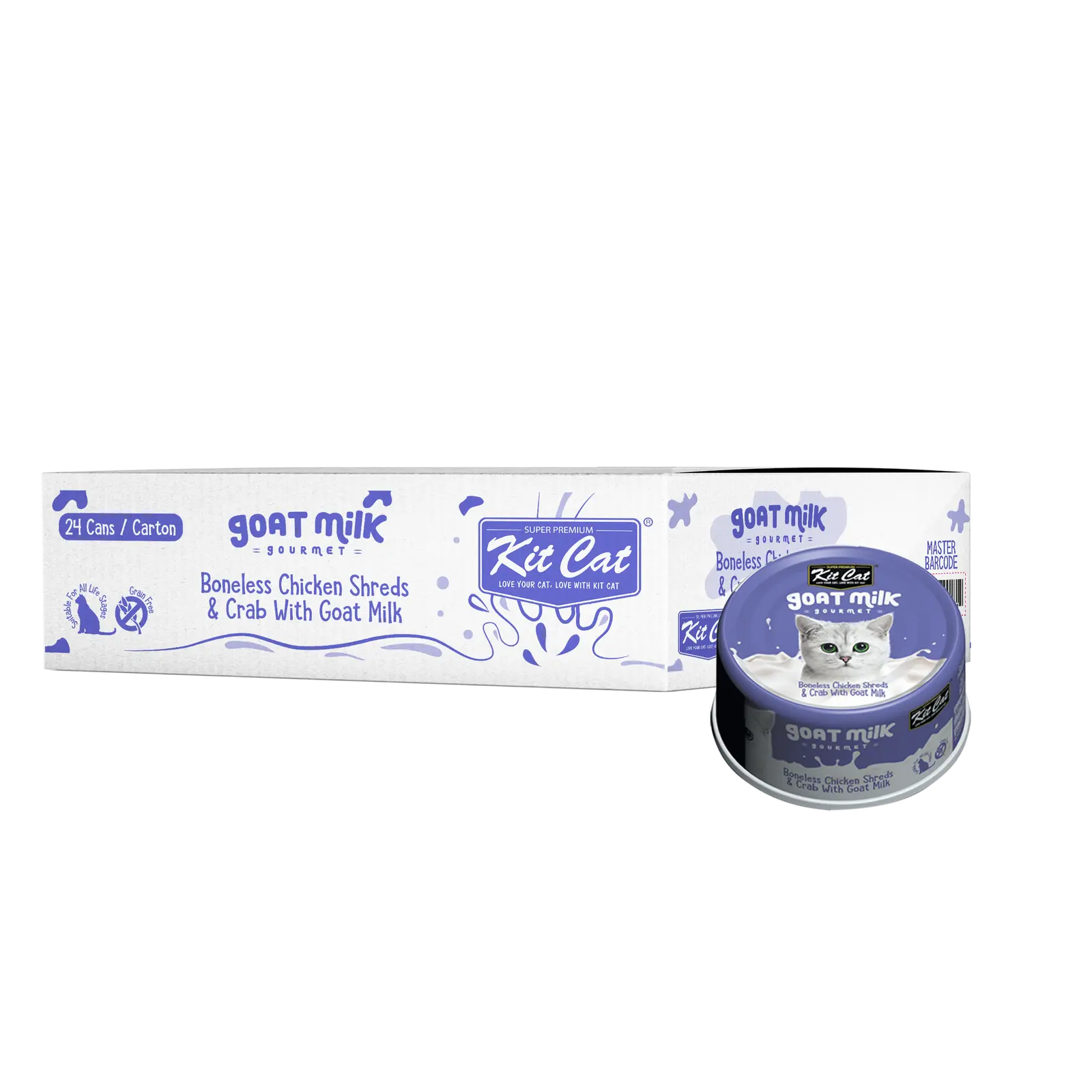 Kit Cat Wet Food Boneless Chicken Shreds Crab with Goat Milk 70g Kit Cat