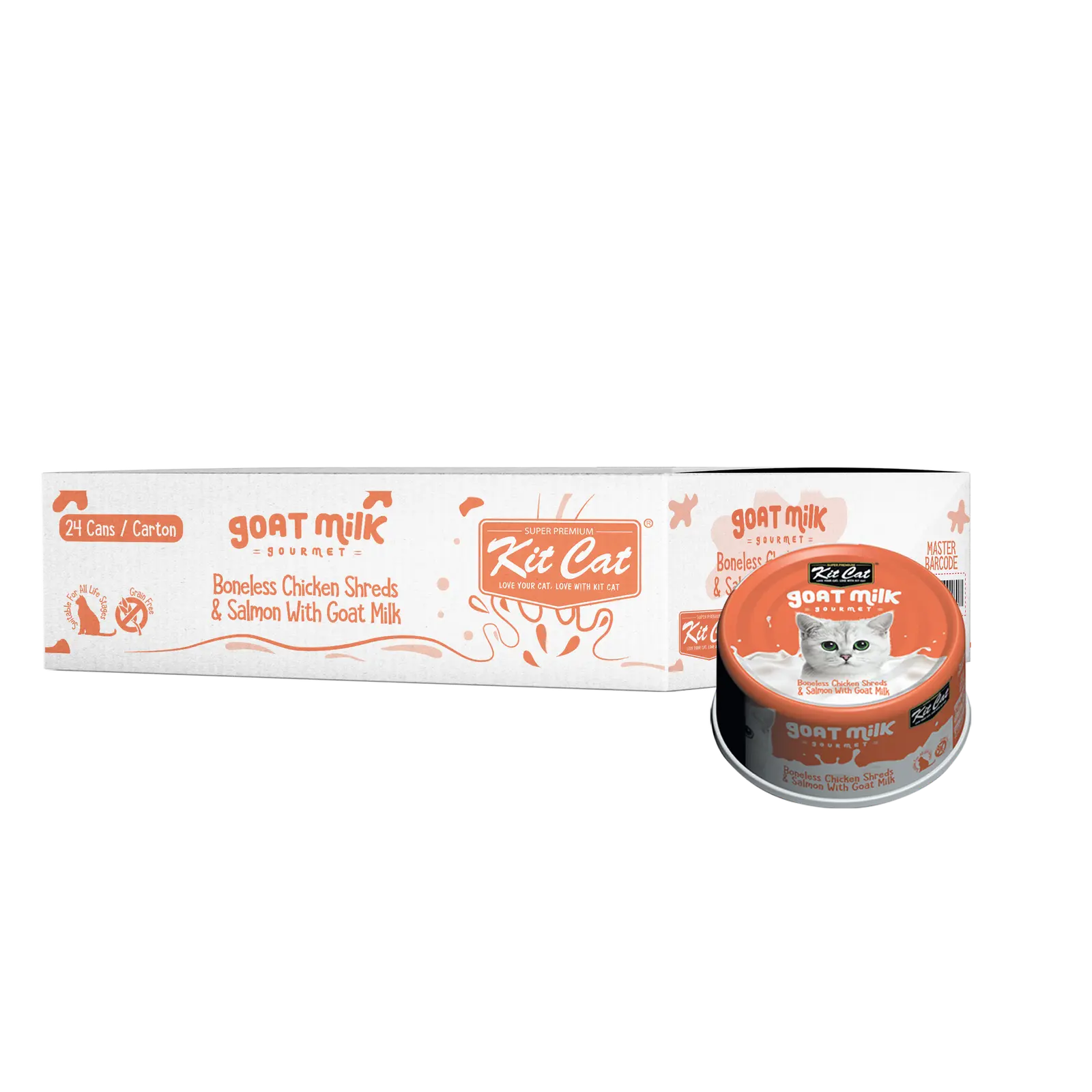 Kit Cat Wet Food Boneless Chicken Shreds Salmon With Goat Milk 70g Kit Cat