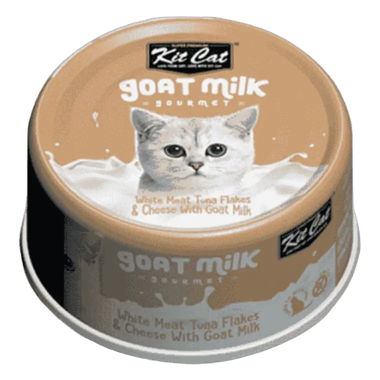 8858772602326, Kit Cat Wet Food White Meat Tuna Flakes Cheese with Goat Milk 70g, 1