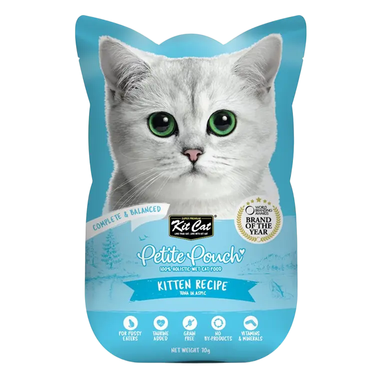780348007182, Kit Cat Kitten Complete Wet Food Petite Pouch Tuna 70g, 1