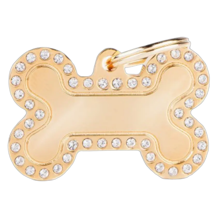 8058773279552, Dog Tag Osso Piccolo Glam Gold MF, 1