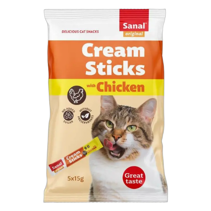 8711908387101, Sanal Cat Treats Cream Sticks 5x15g, 1