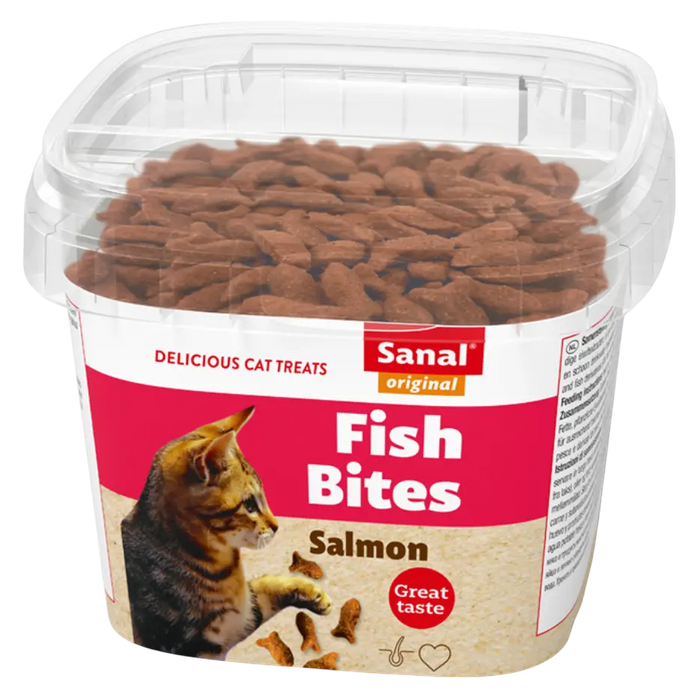 8711908157407, Sanal Cat Treats Fish Bites Salmon 75g, 1