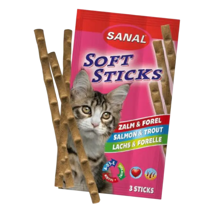 8711908383004, Sanal Cat Soft Sticks Salmon & Trout 3x15g, 1