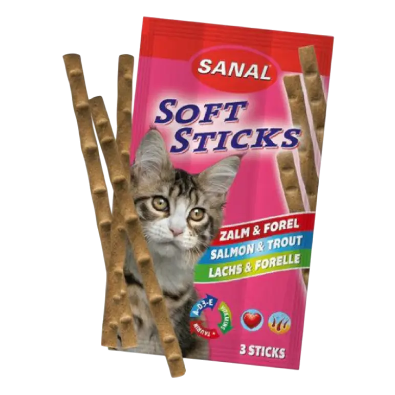 8711908383004, Sanal Cat Soft Sticks Salmon & Trout 3x15g, 1