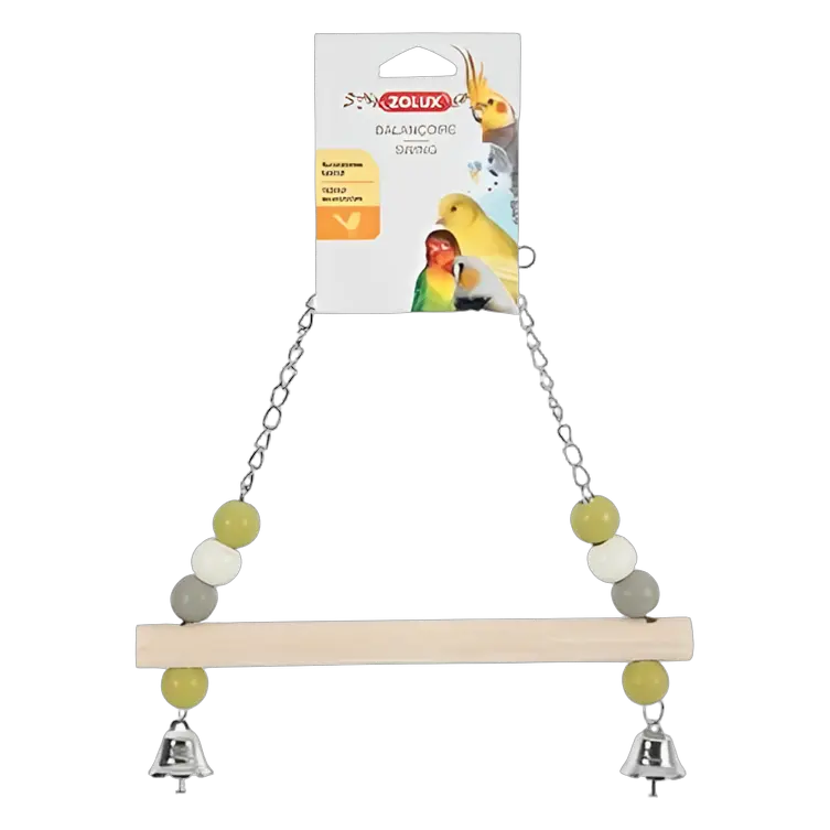 3336021340137, Bird Swing Wooden Metal Chain Zolux, 1