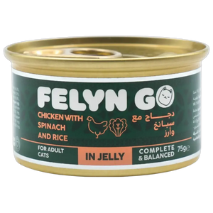 6281001157038, Felyn Go Cat Wet Food Chicken with Spinach Rice in Jelly 75g, 1