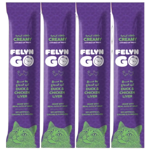6281001157434, Felyn Go Cat Creamy Lickable Treats Duck Chicken Liver Sachet 4x15g, 1