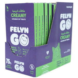 Felyn Go Cat Creamy Lickable Treats Duck Chicken Liver Sachet 4x15g Felyn Go