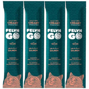 6281001157458, Felyn Go Cat Creamy Lickable Treats Salmon Sachet 4x15g, 1