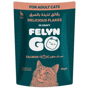 6281001157779, Felyn Go Cat Wet Food Chunks in Gravy Salmon Pouch 85g, 1