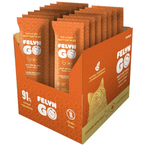 Felyn Go Cat Treats Soft Bites Chicken & Yolk Pouch 10g Felyn Go