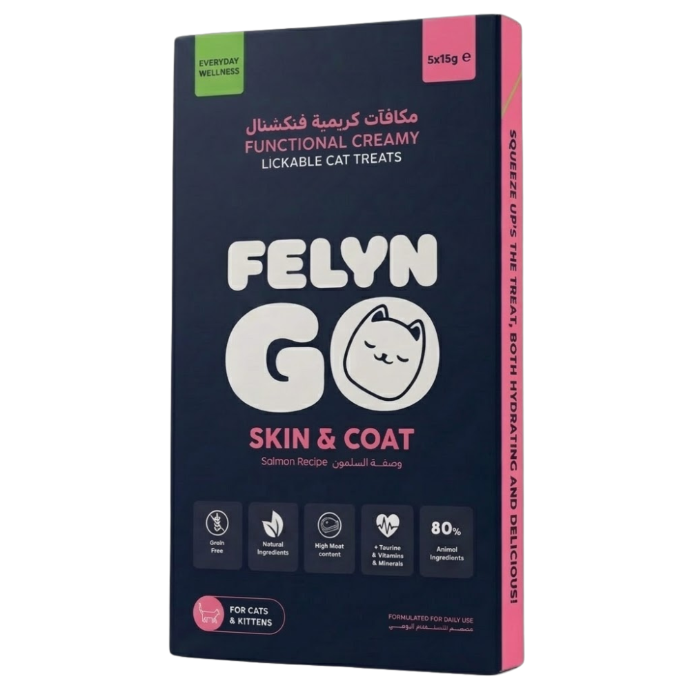 6287050383626 Felyn Go Functional Cat Creamy Treats Skin & Coat Salmon 5x15g