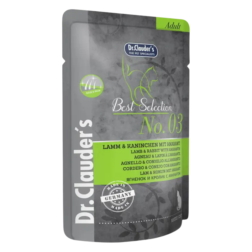 Dr. Clauder's Cat Wet Food Pouch Lamb & Rabbit with Amaranth 85g Bundle – 24 × 85 g