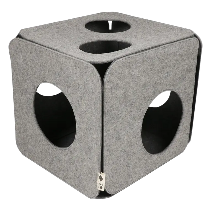 Cat Toy Felt Play Cube Grey ILHC 40x40x40cm Bundle – 2 × 40 × 40 × 40 cm